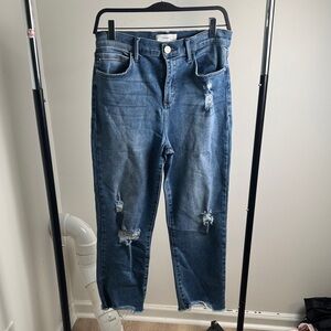 Skinnygirl Distressed High Rise Straight Crop Casual Denim Jeans Size 30
